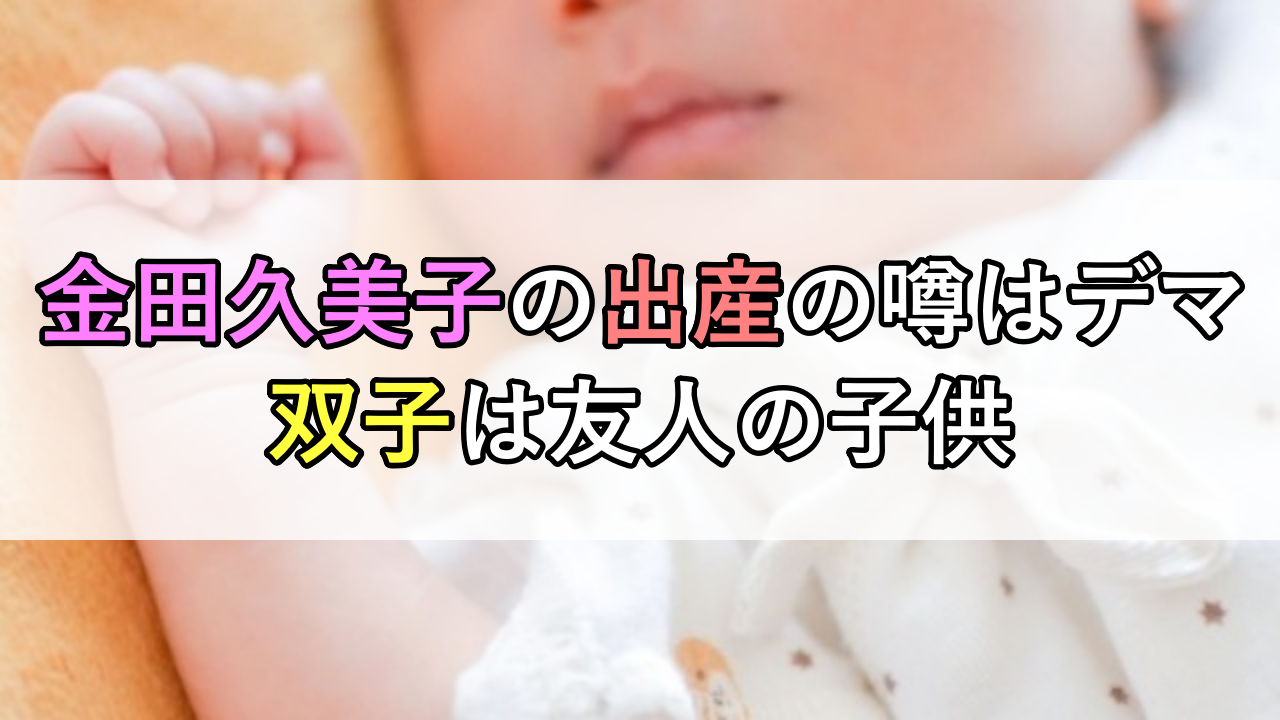 金田久美子の出産の噂はデマ！双子は友人の子供で超仲良し！
